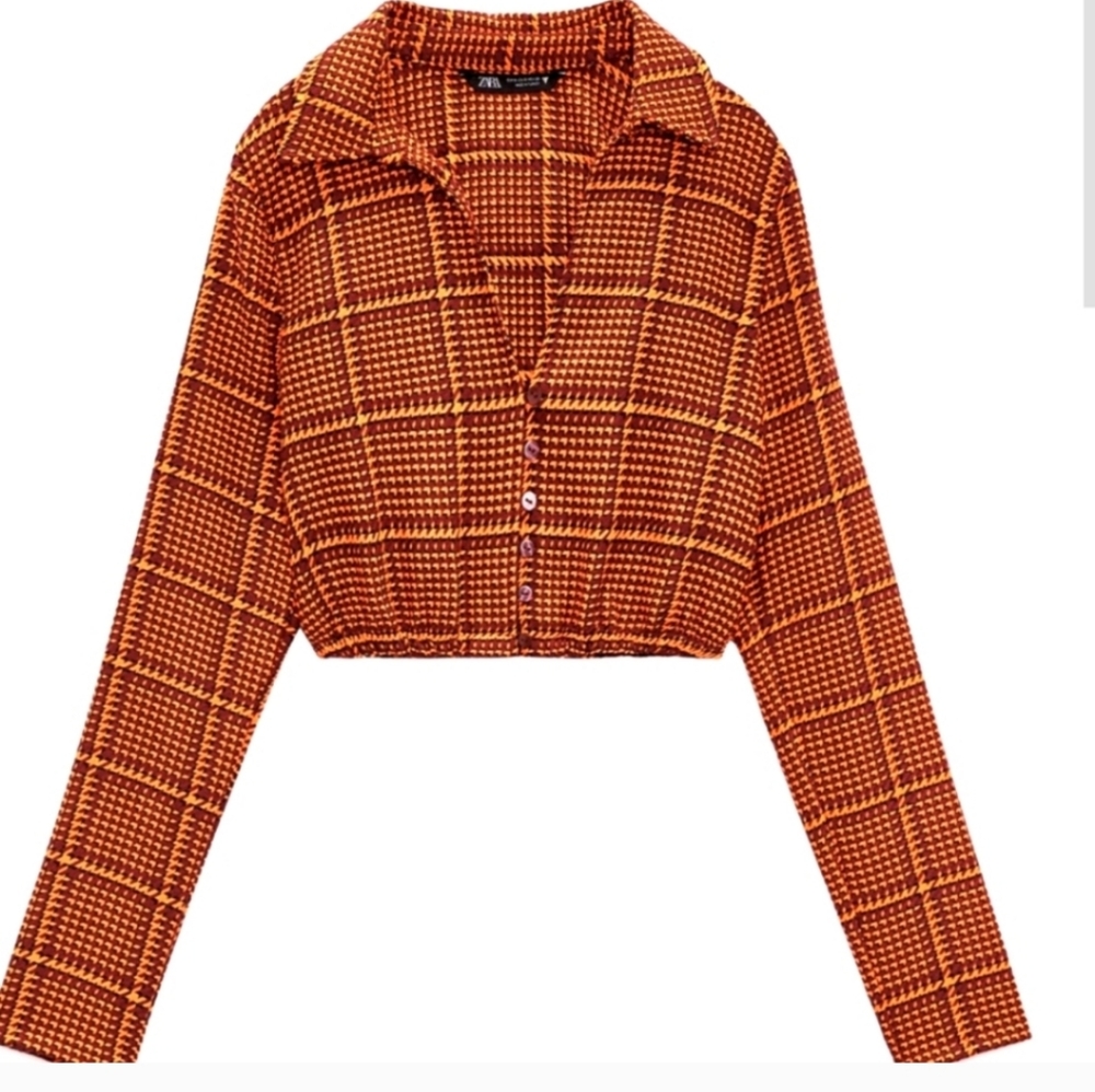 ZARA plaid Crop Top